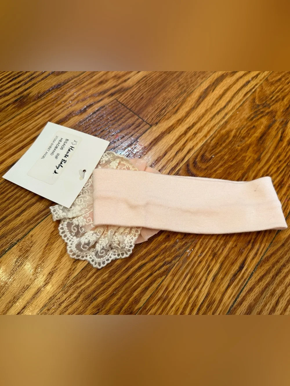 Peach Floral Pearl Lace Baby Headband - Kids Accessories